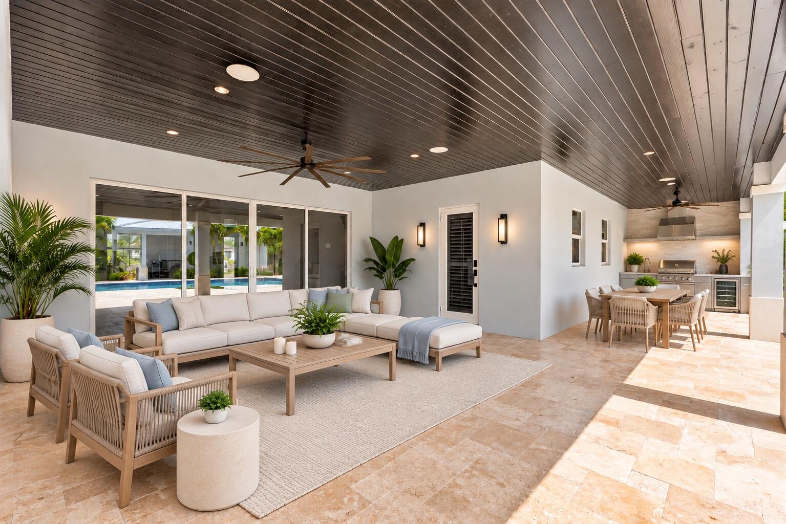 option to add outdoor kitchen - virtual staged
