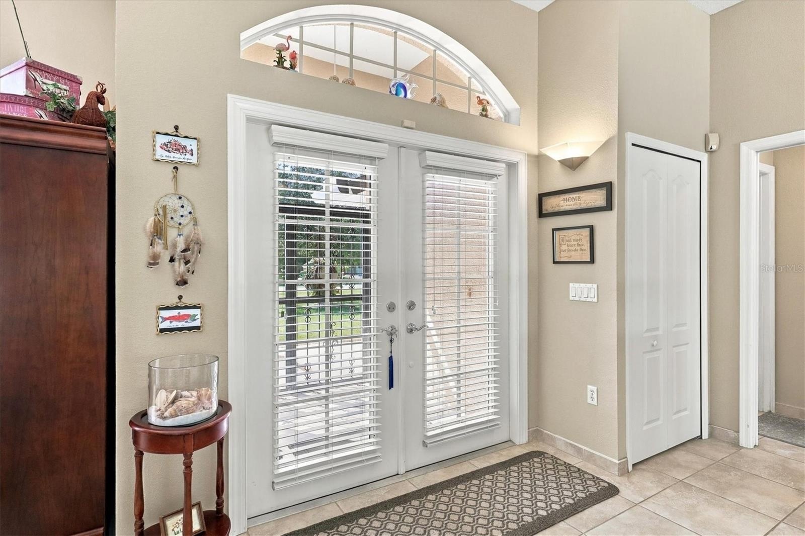 Interior shot of front door.