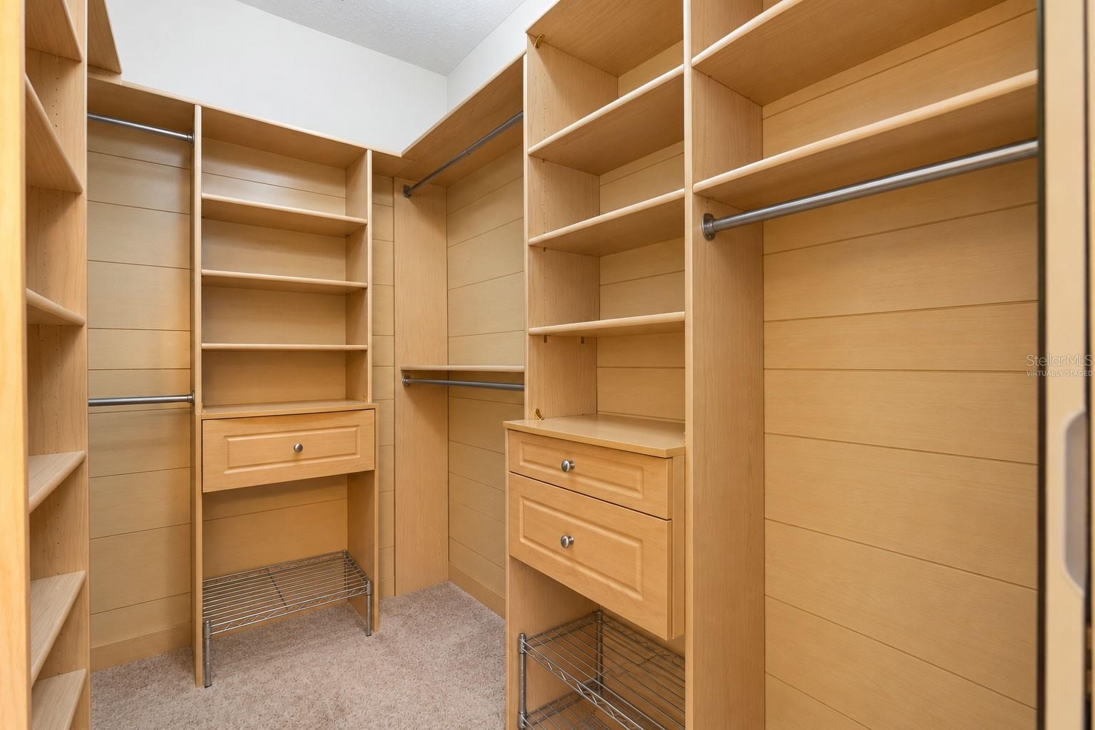 Virtually Staged-Custom Closet System (Closet was decluttered)