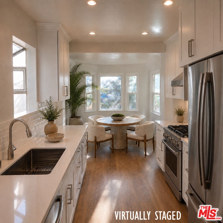 Kitchen with 48" range & stack