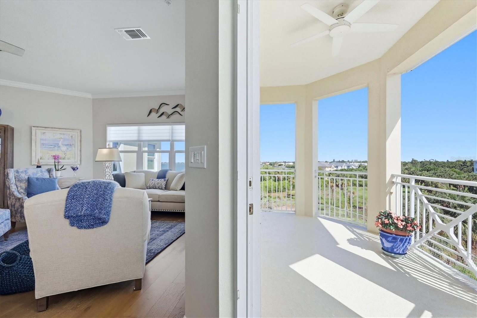 Balcony off the living room