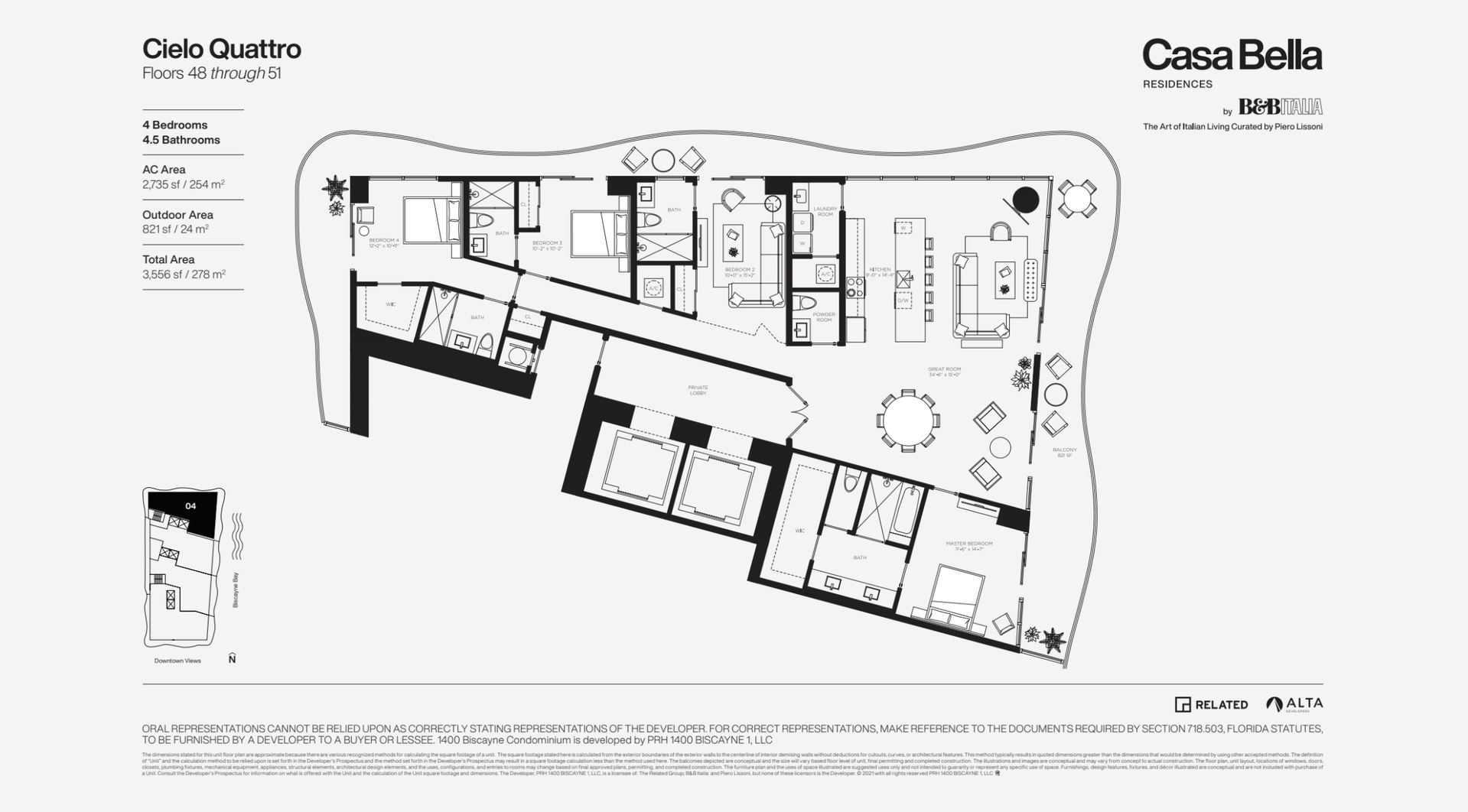 Unit 5104 North East Corner Cielo Quattro Floor Plan