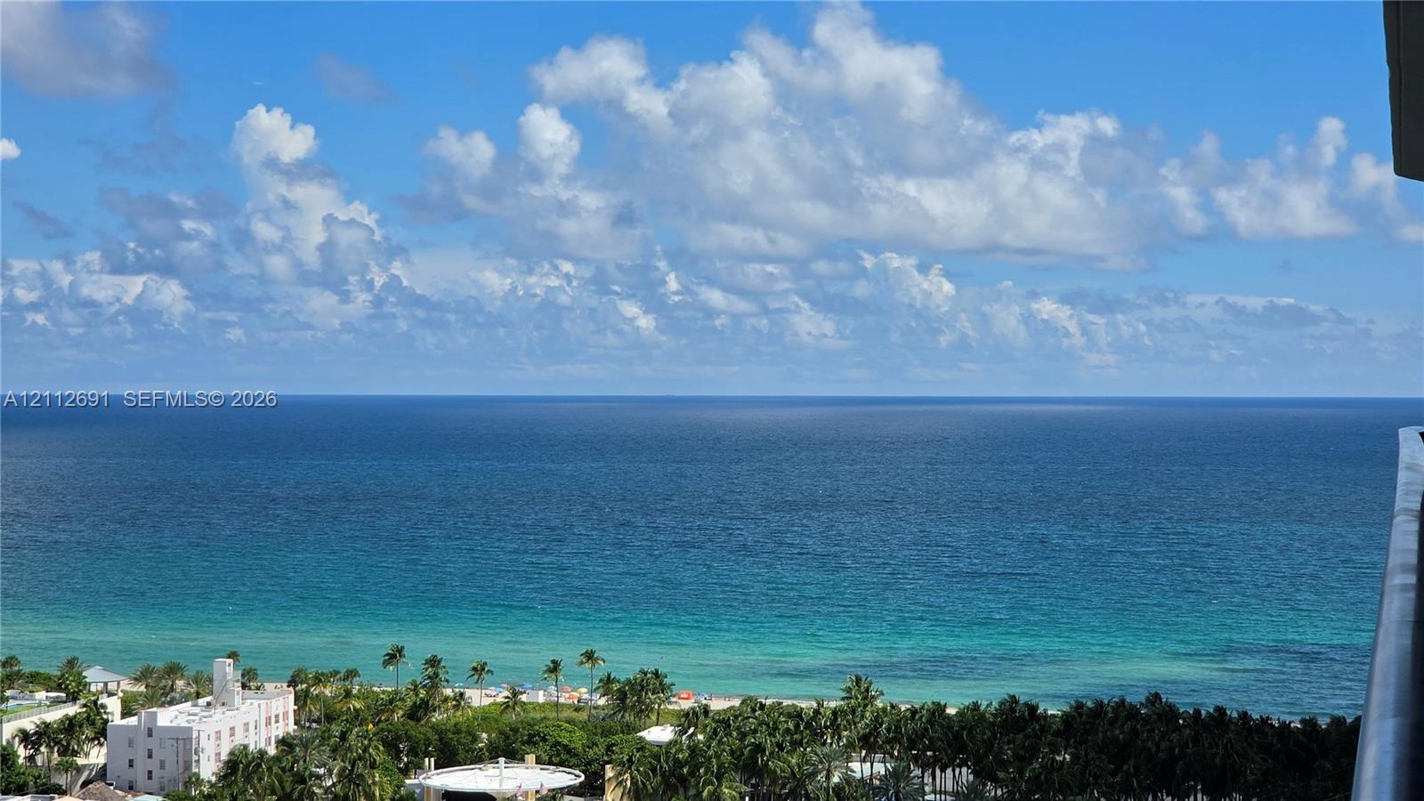 Elevated horizon encompassing expansive ocean waters, coastline, and tropical vegetation