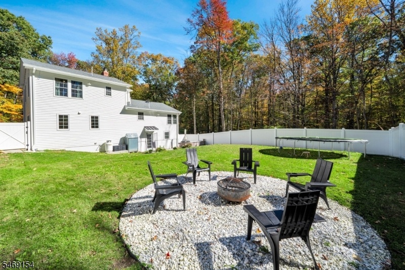 Backyard with fire pit area