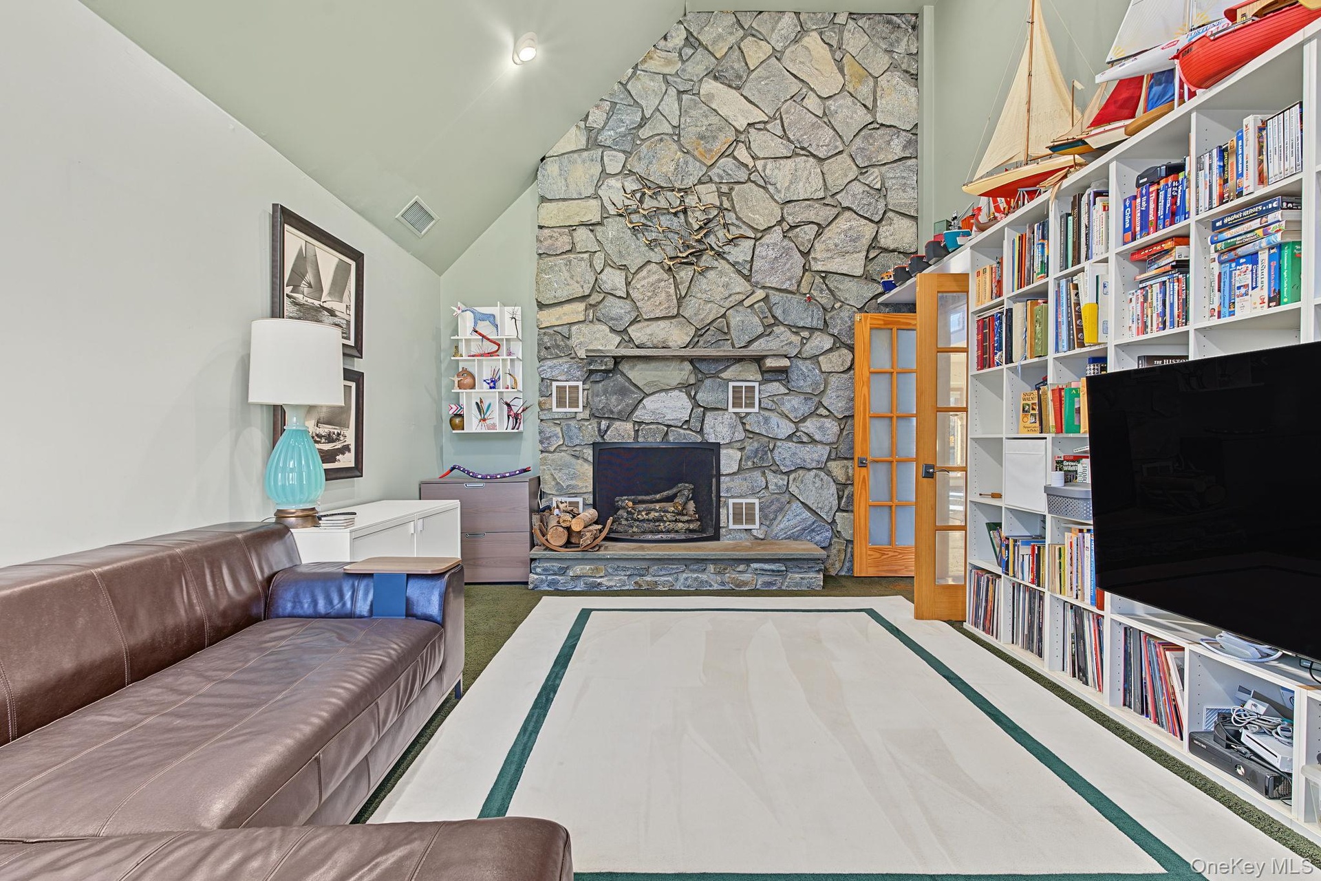 Study multi purpose with dual fireplace