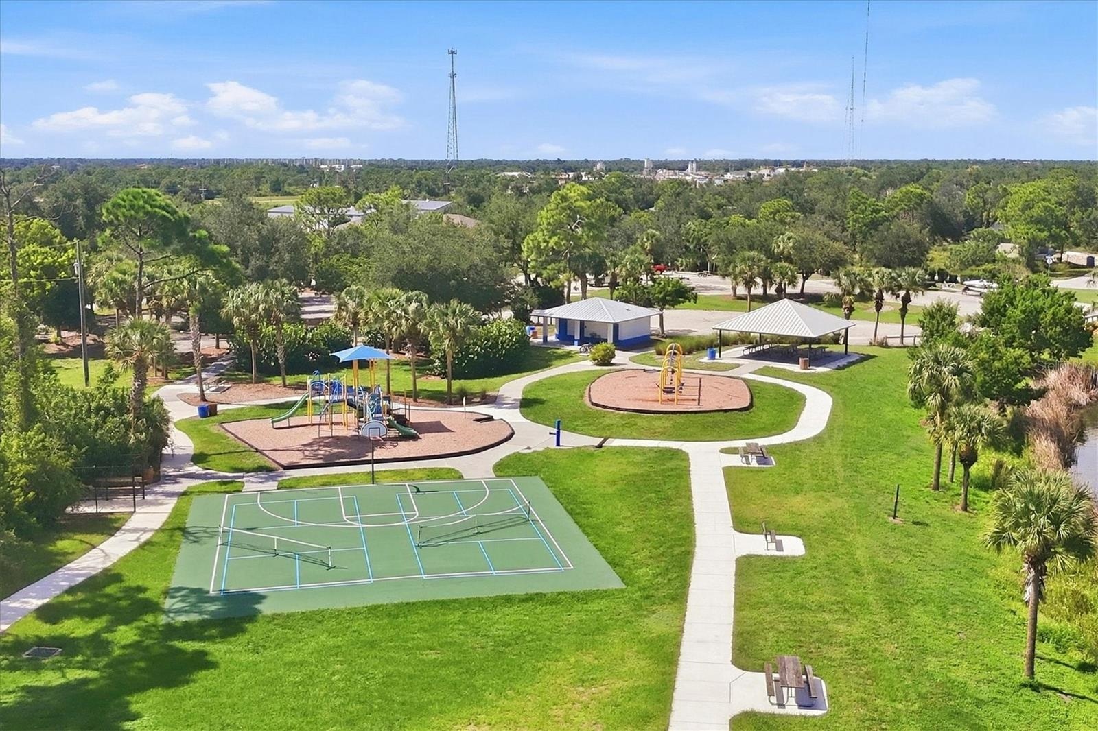 Park with bathrooms and Pavillion