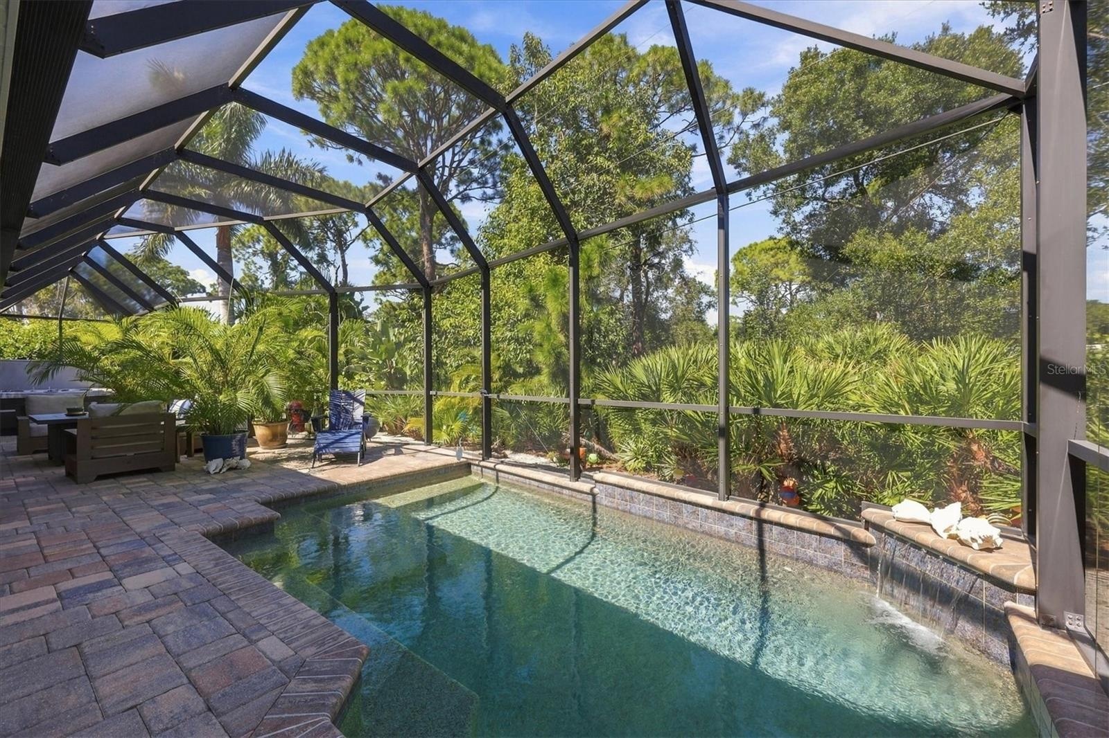 Saltwater, heated pool is completely private