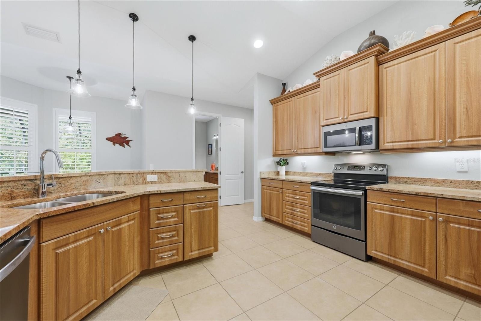 Kitchen overlooks Dining Area