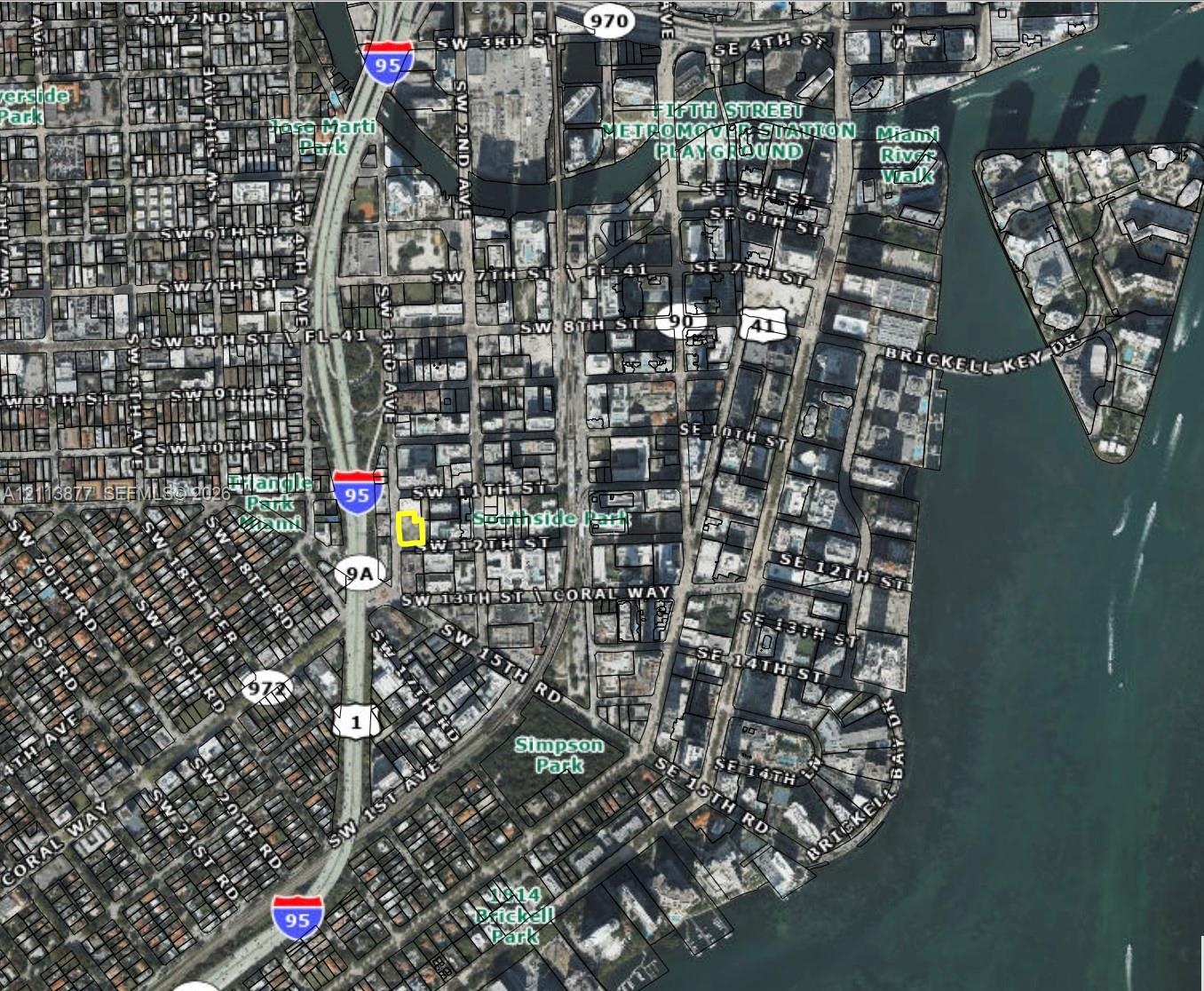 Aerial Survey Map. Identifying the geographic location of the property within the urban grid
