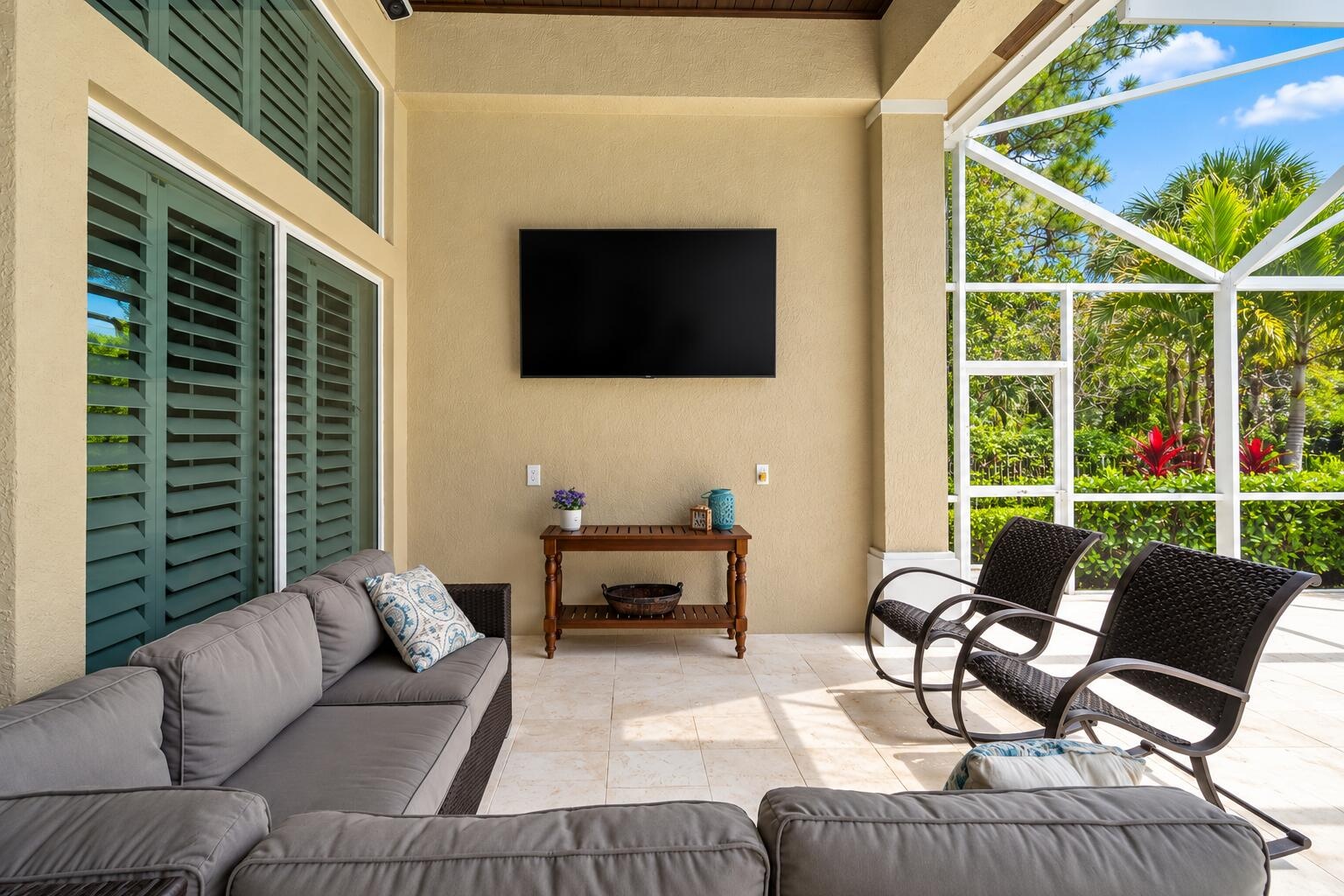 Covered Patio with room for Entertaining Seating