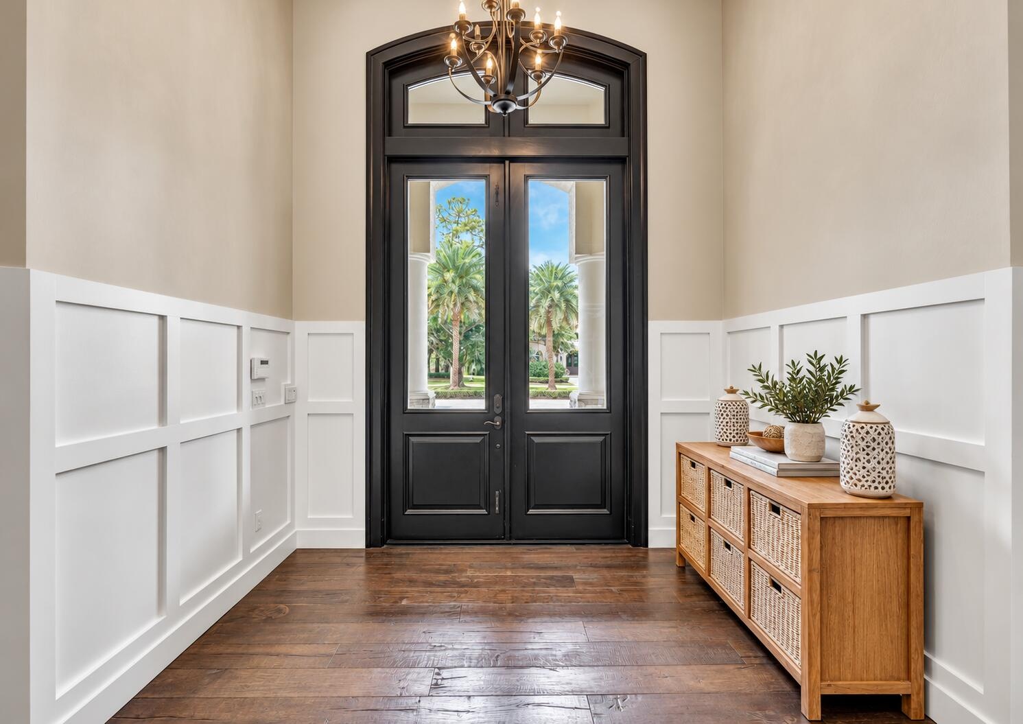 11ft Custom Made Solid Wood Double Door Entry