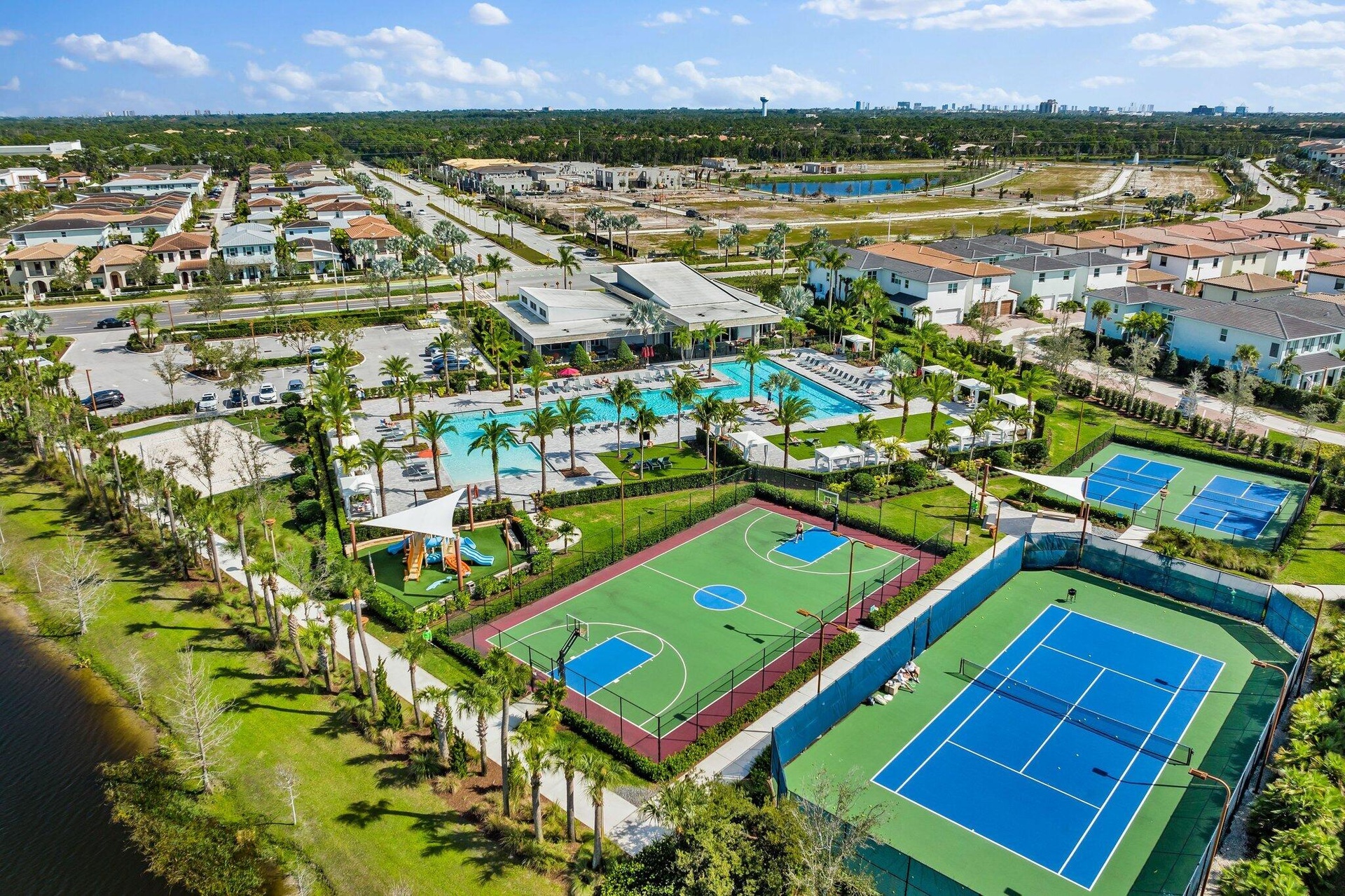 Gym, Tennis, Pickleball, Pool, Clubhouse + playgrounds/dog parks