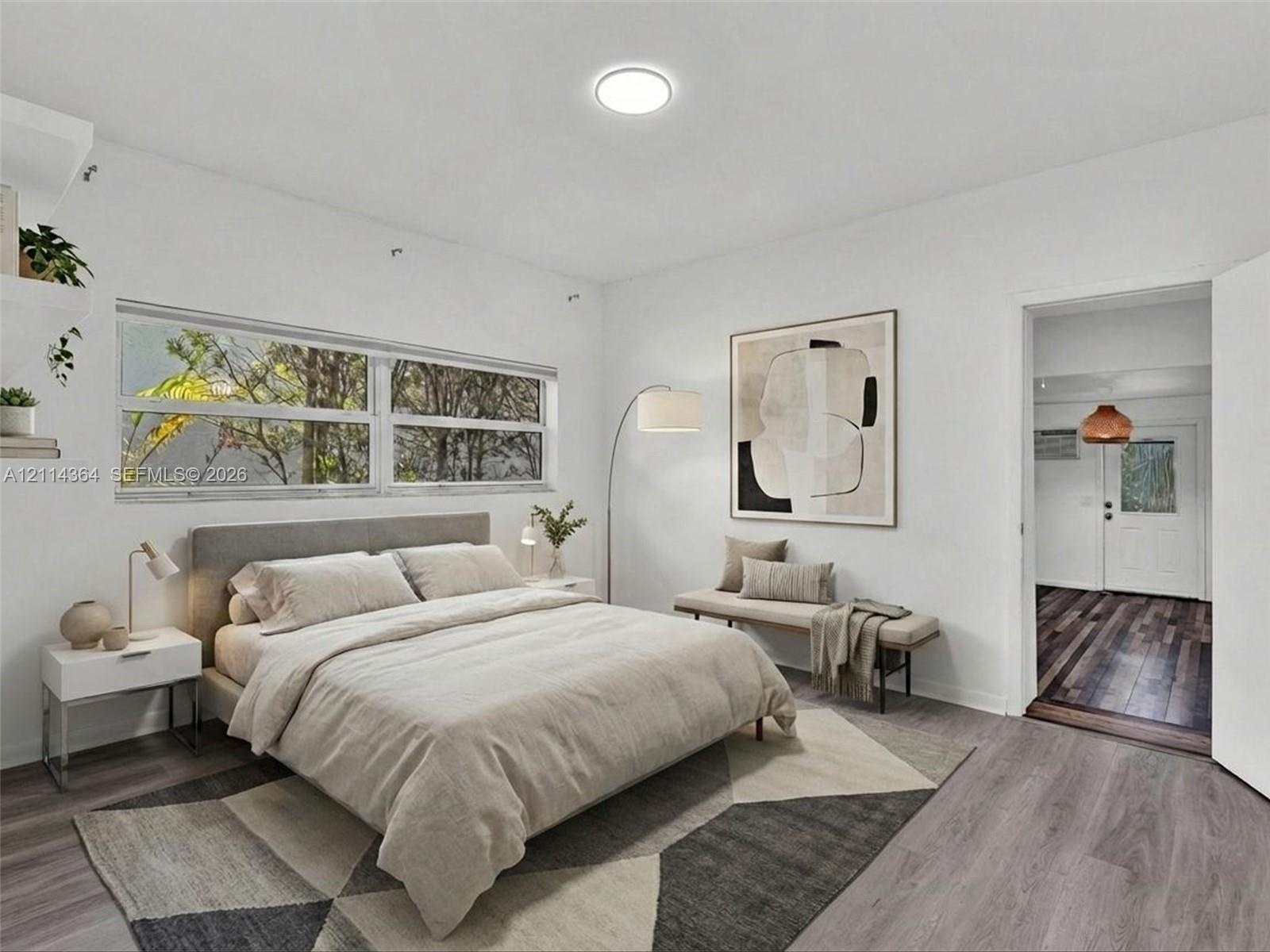 Virtually staged with AI-generated furniture for illustrative purposes only. Property is offered unfurnished.