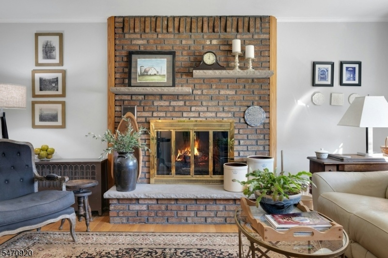 Closeup of fireplace
