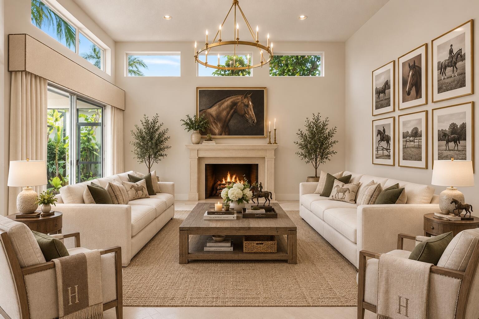 Virtually staged living room