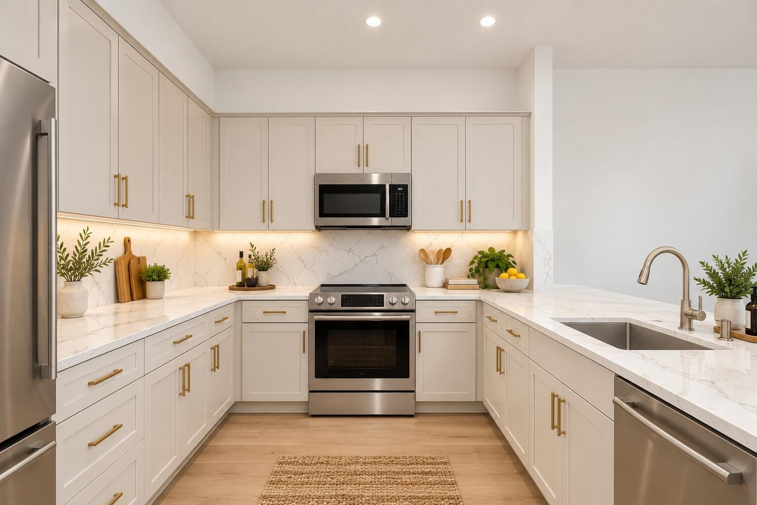 Virtually staged kitchen