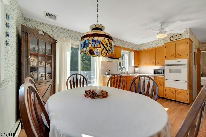 Kitchen with sliders to deck