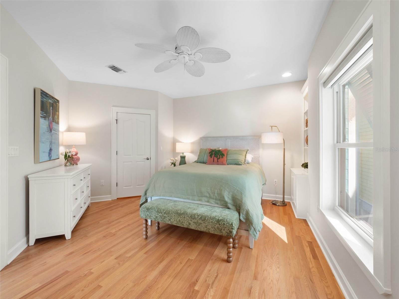 Spacious Guest Suite 1 with Built in desk/storage