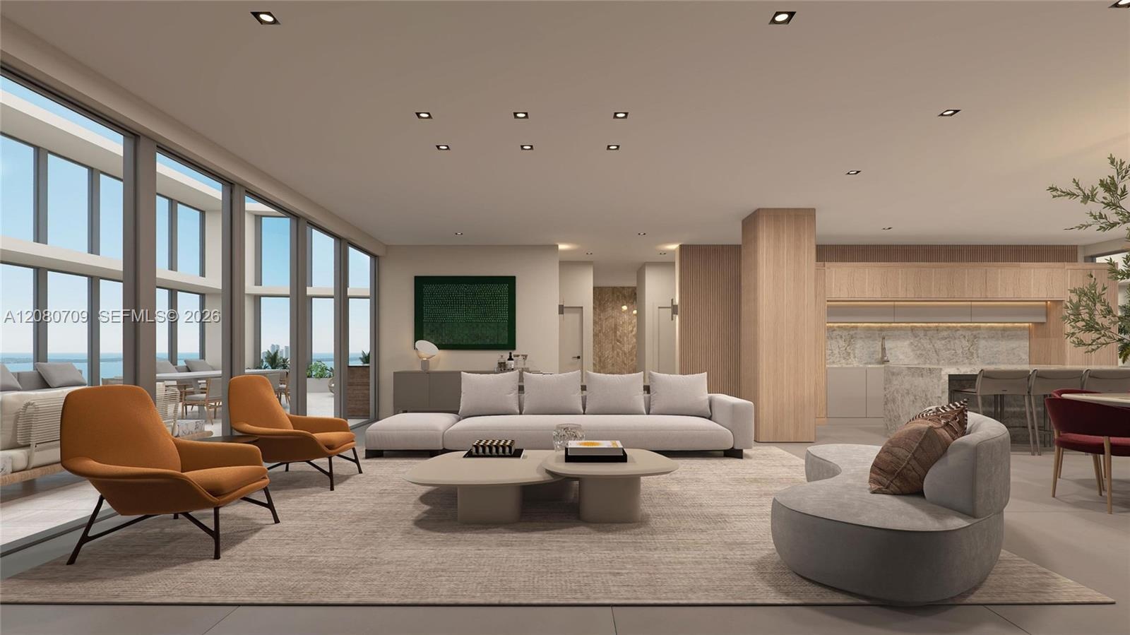Interior space featuring wood-finish flooring, recessed lighting, and a neutral wall palette