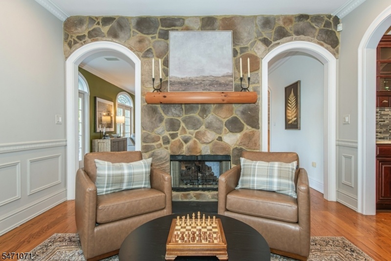 Two Sided Stone Fireplace