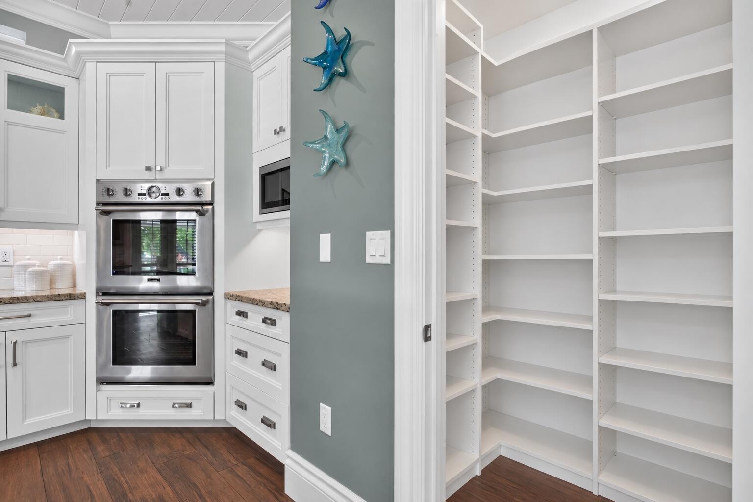 Modern Coastal Kitchen with large pantry