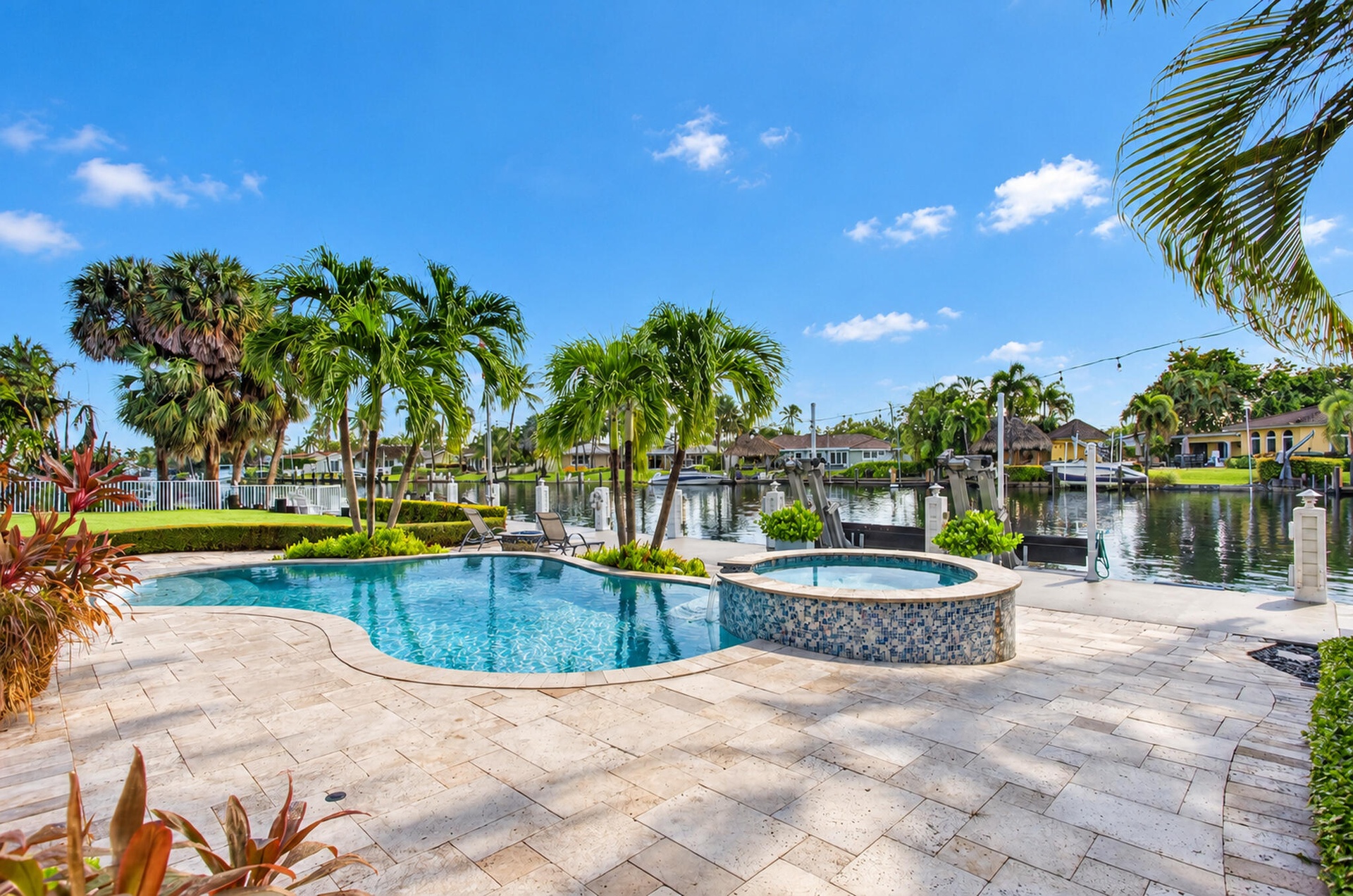 Gorgeous pool/spa with water views
