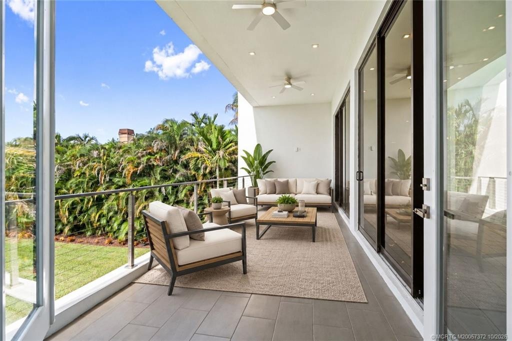 AI Staged Upstairs Balcony off Living Area