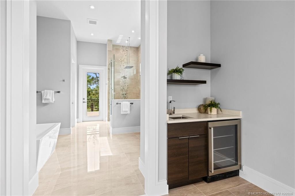 Bar in Primary Bedroom Leading to Primary Bath