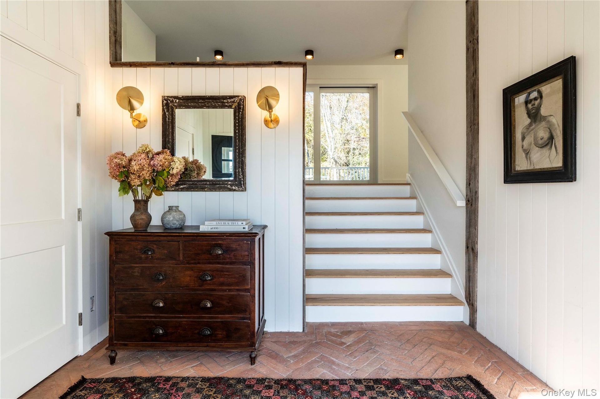 Large Foyer with Closet & Steps to Upper Landing & Lower Level Garage