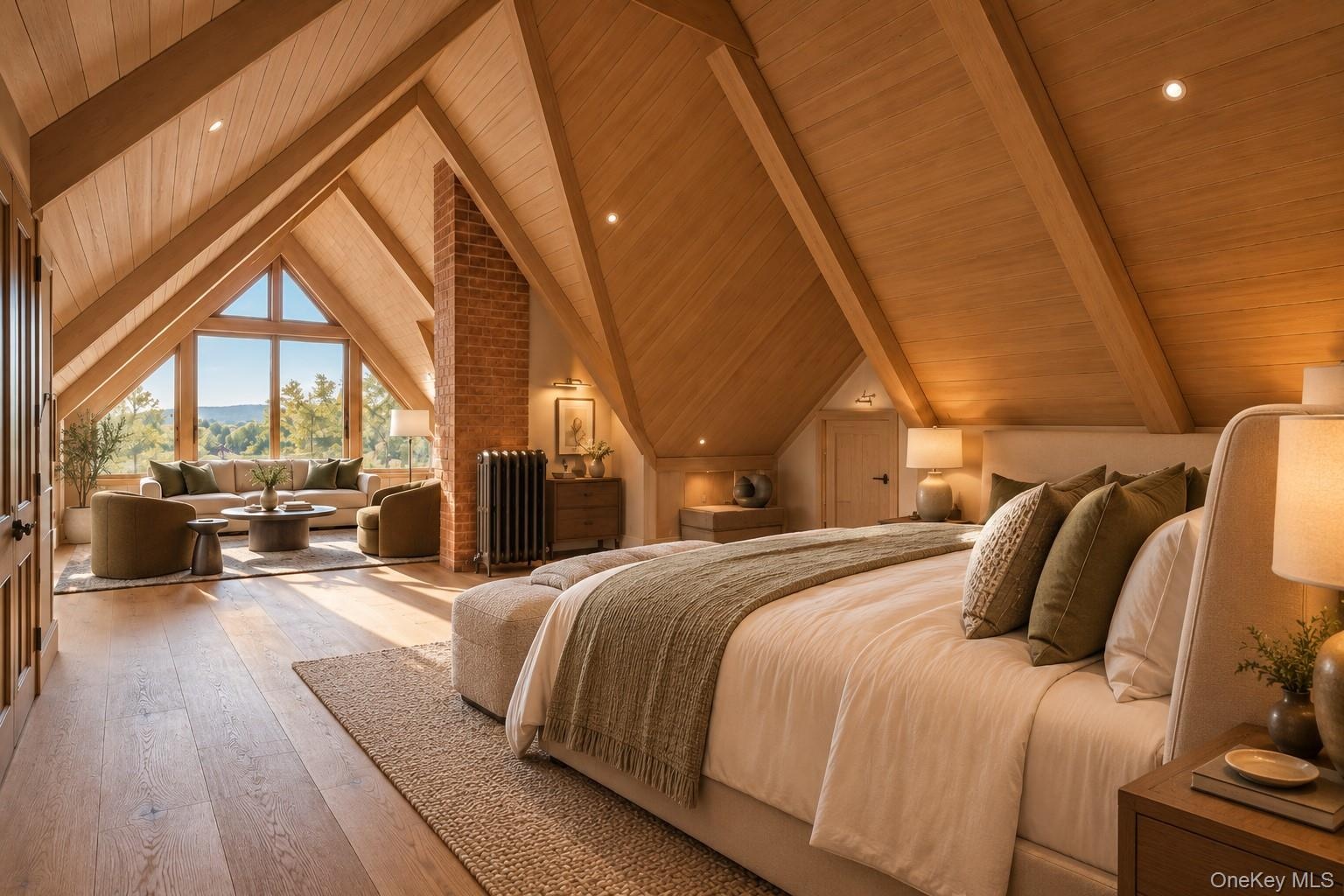Render of finished attic bedroom