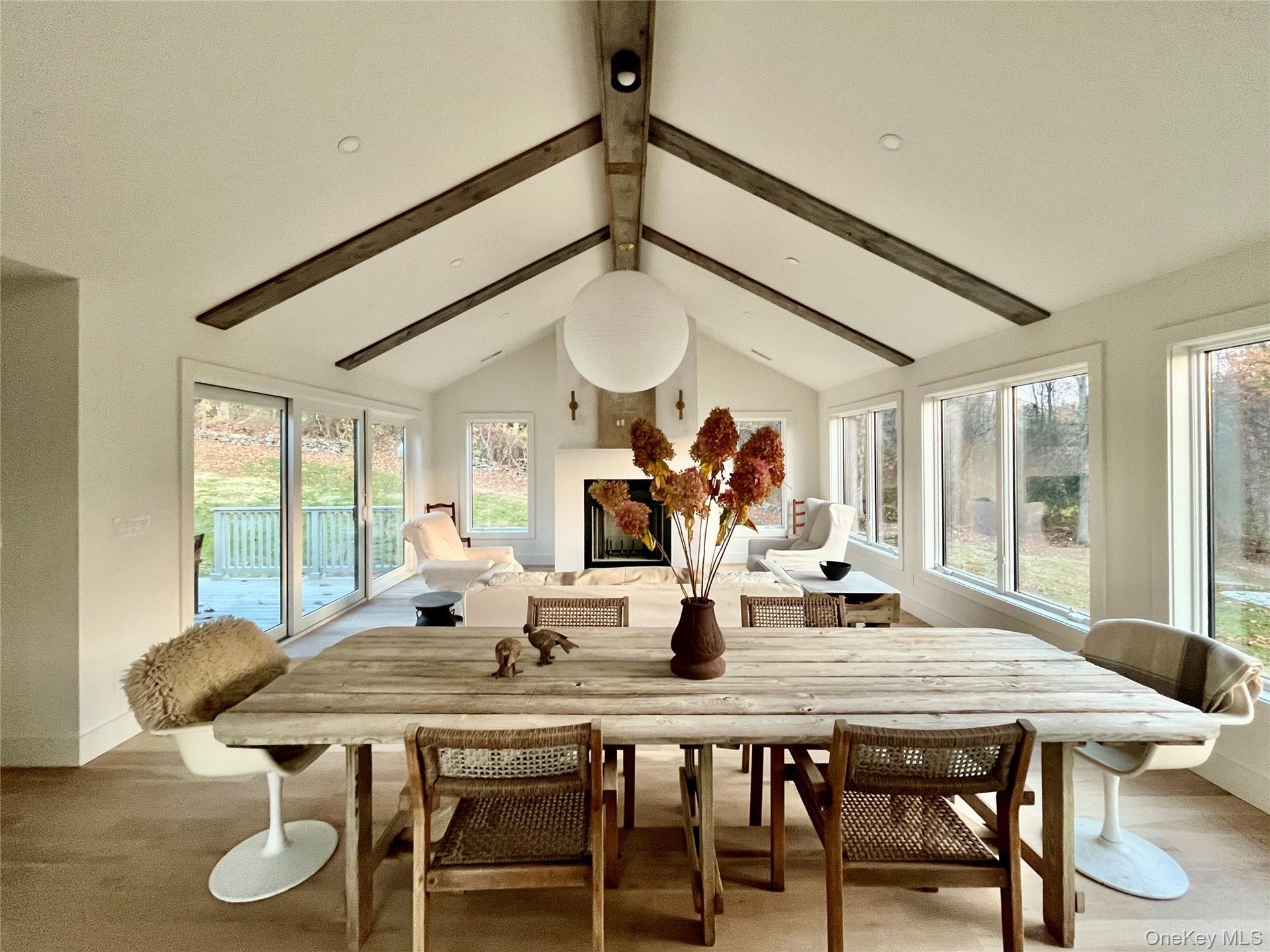 Open View into Living Room from Dining Area