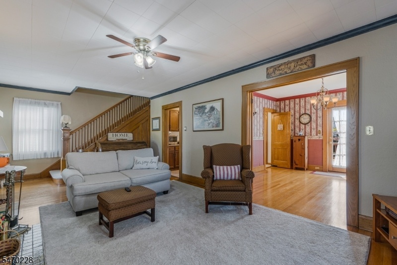 Living room into dining room