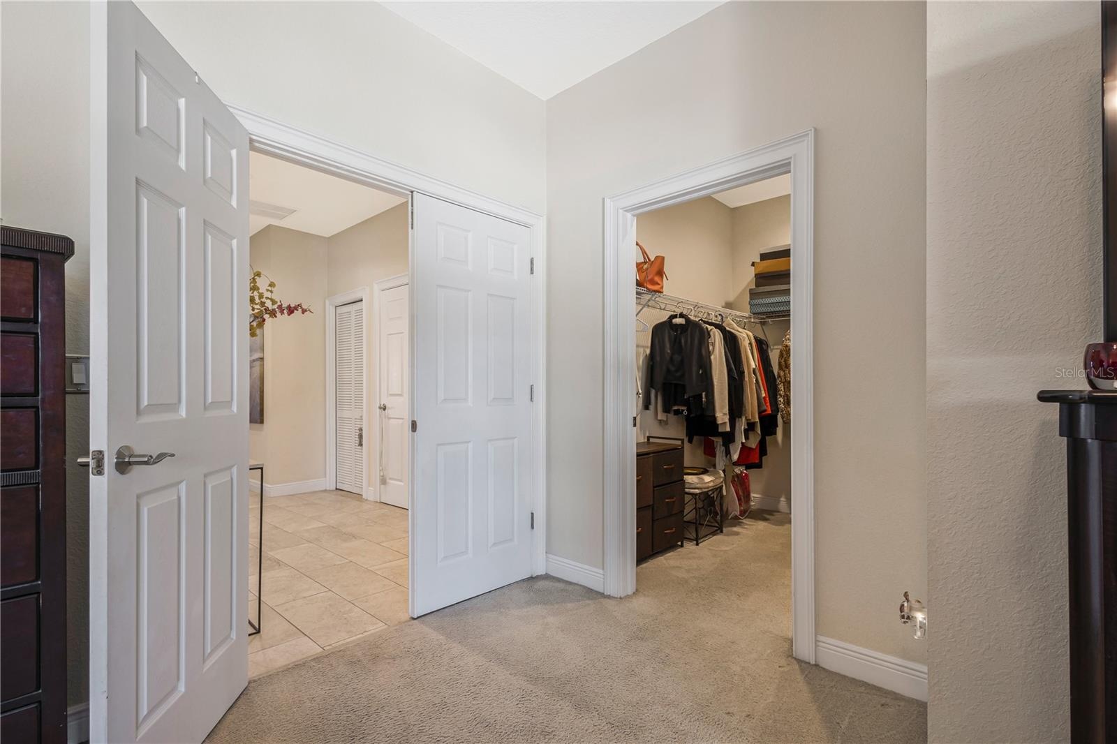 Entry to Master with 1 of 2 Walk in Closets
