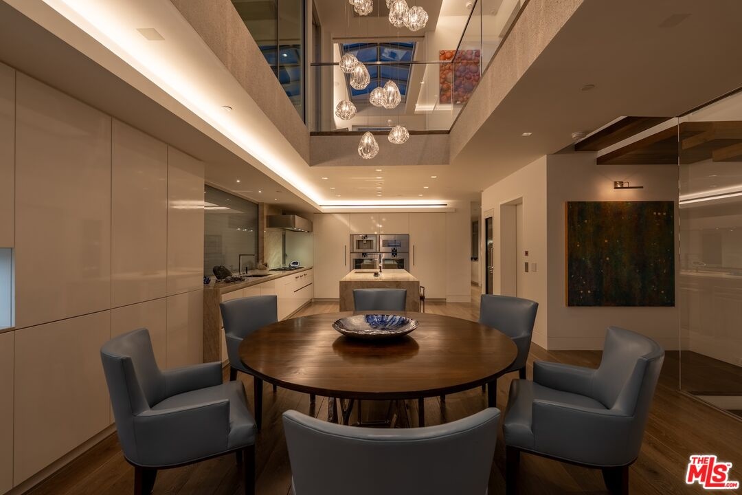 Dining area in the evening