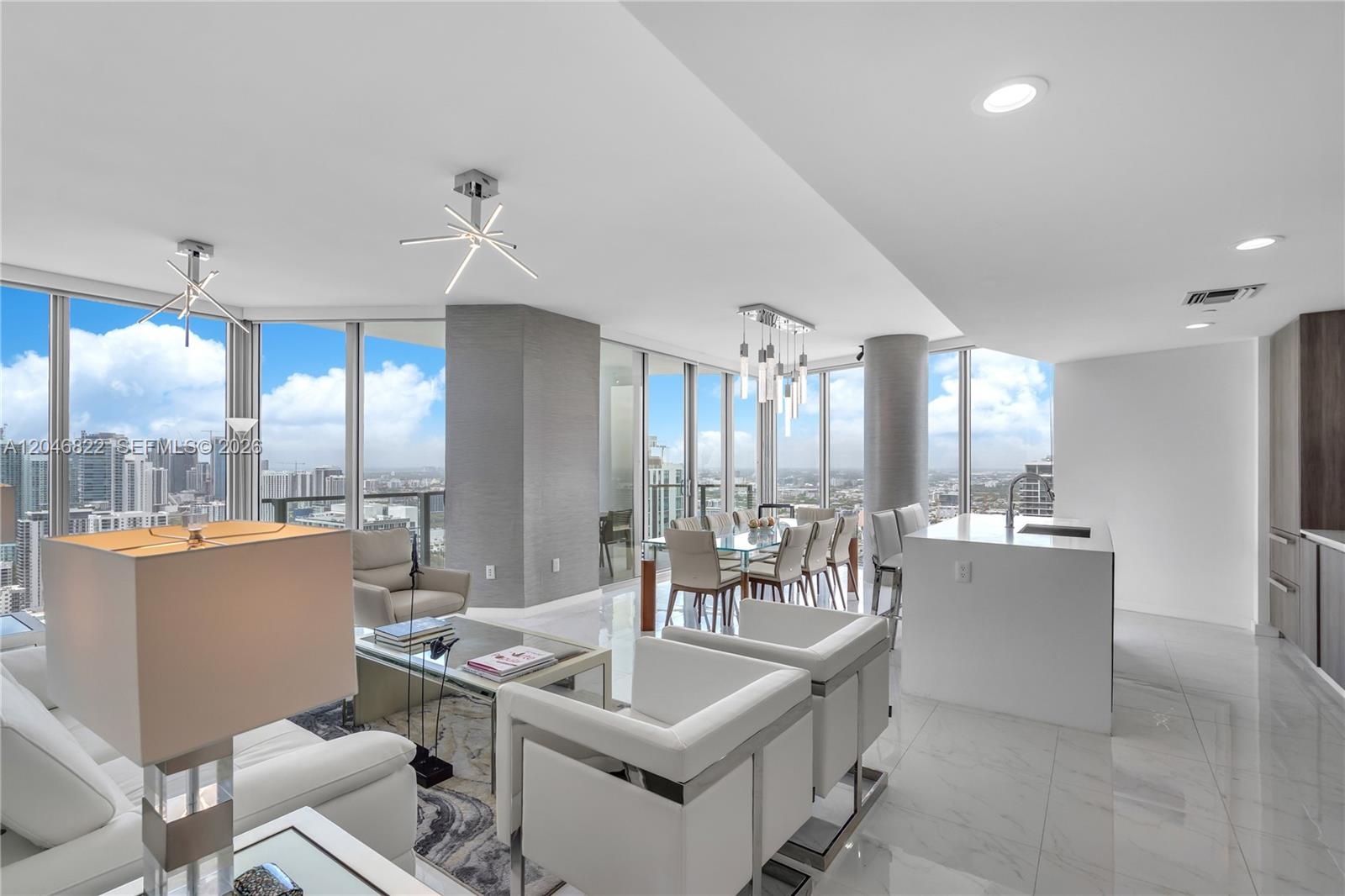 Second living area with abundant light and skyline outlook