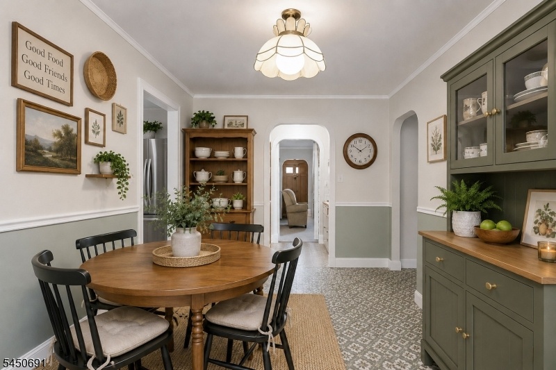 Dining room staged