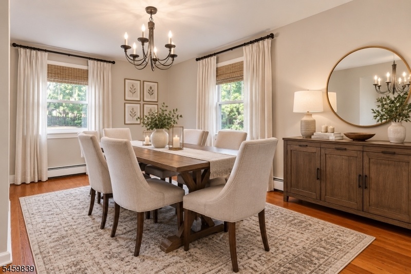 virtually staged dining room