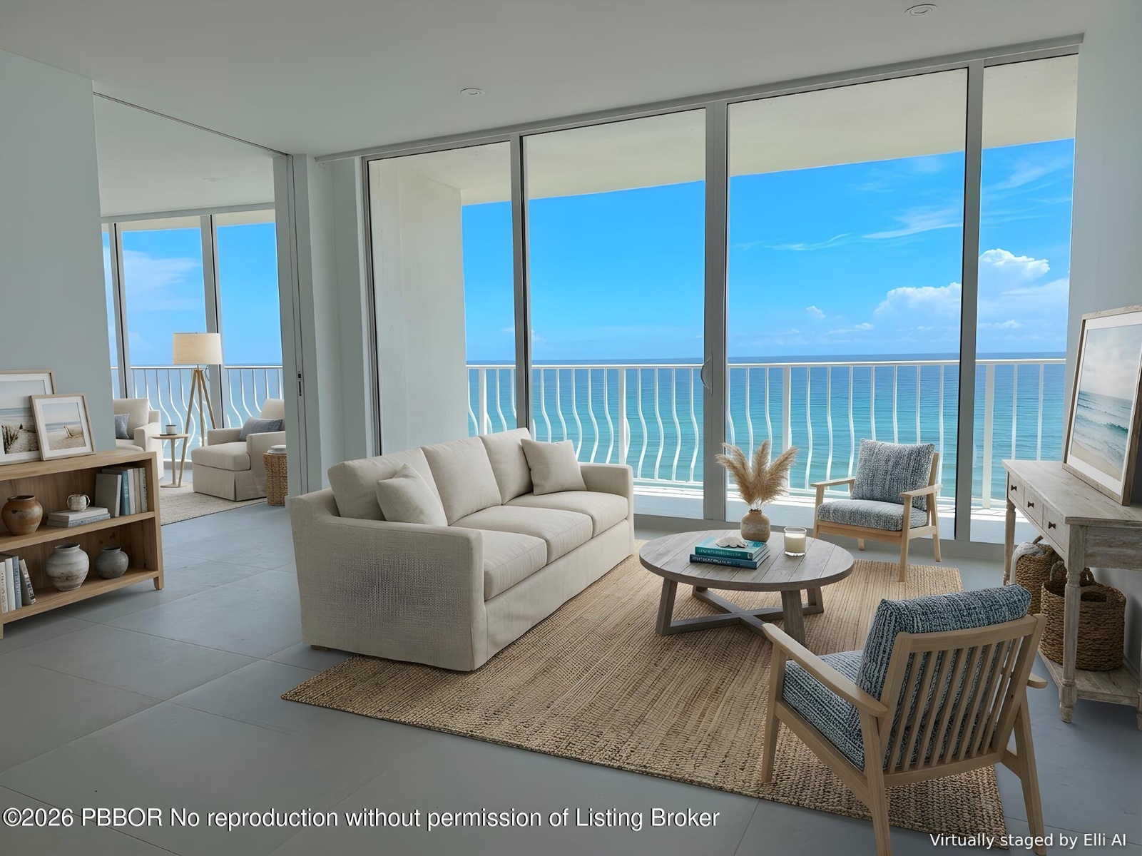 Ocean views from every major room *virtually staged*