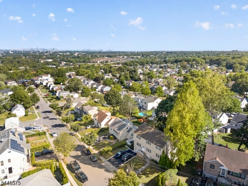 Aerial view neighborhood