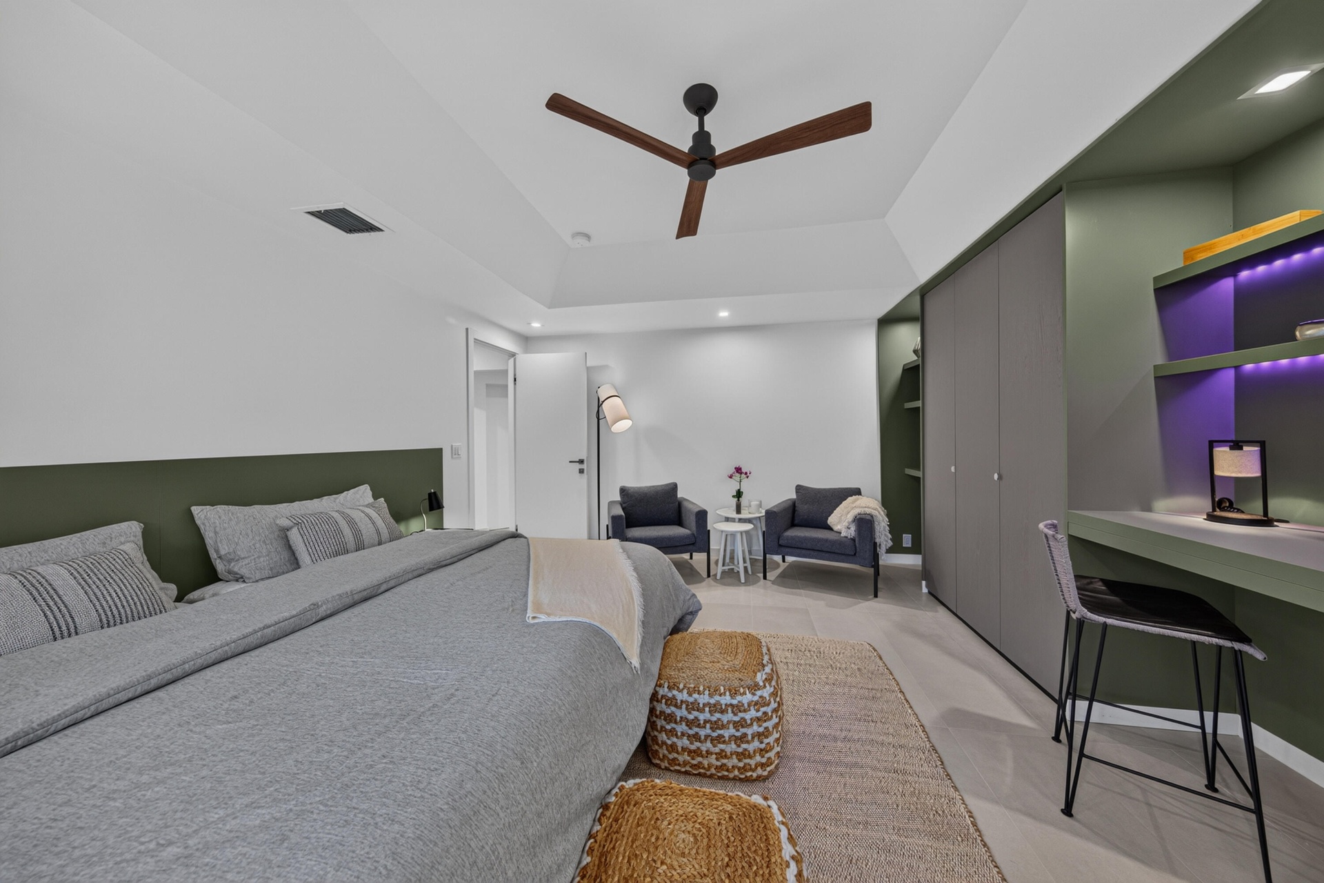 Third Bedroom with built-in desk and ample storage