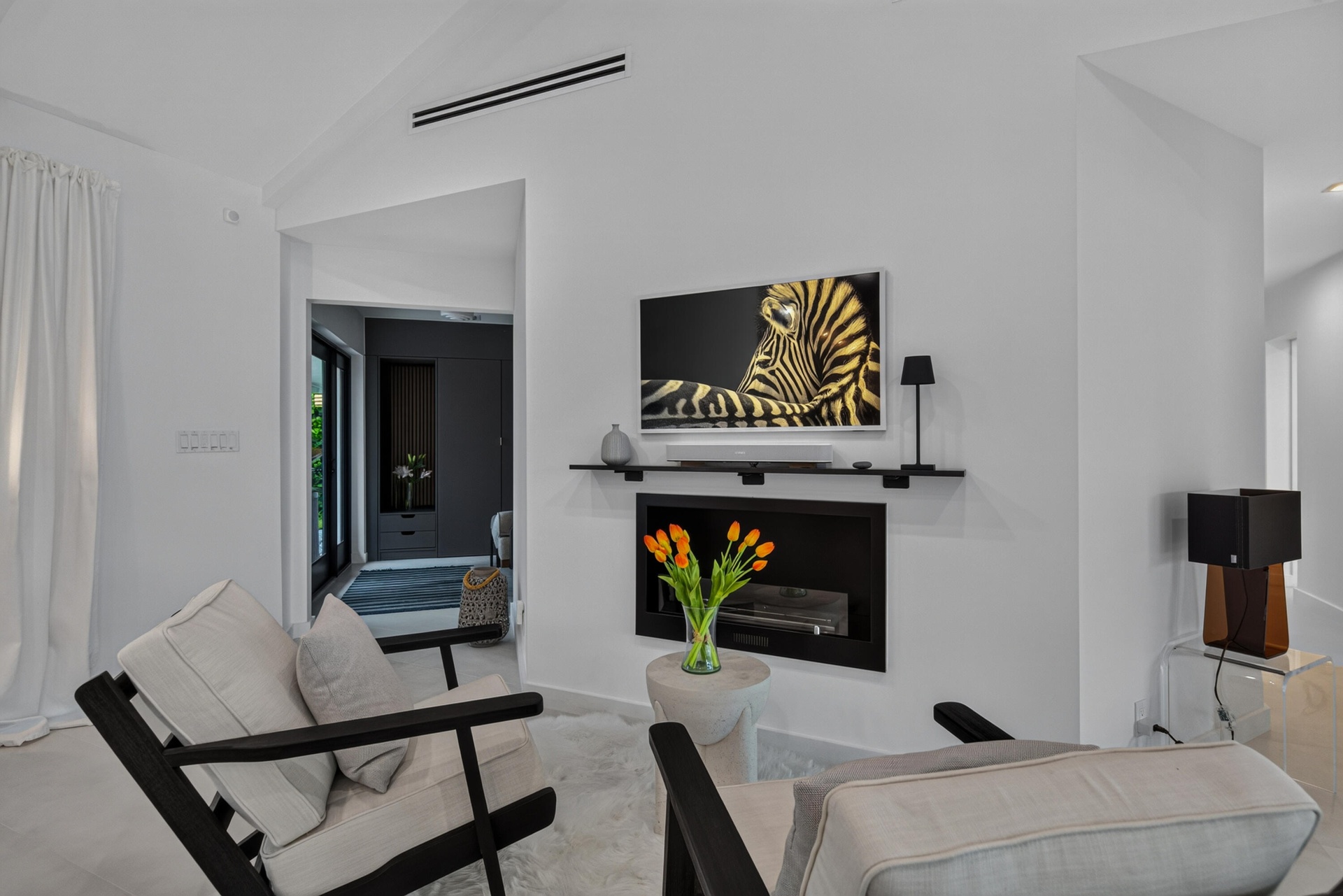 Bio flame Fireplace in living room