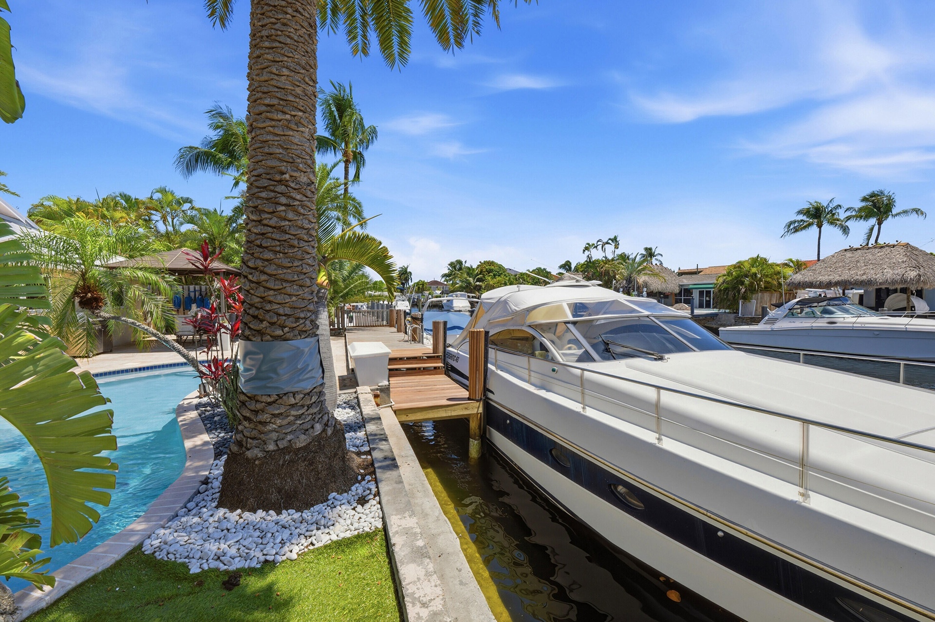 40' Dock, 70' Seawall, Freeform Pool with Rock Waterfall, Covered Patio Space for Fail Safe Outdoor Enteraining. Your Ocean Access, Waterfront Lifesty