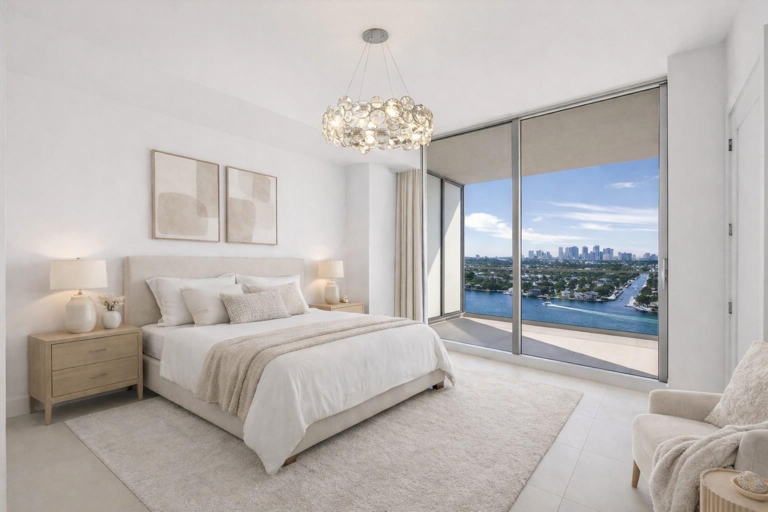 This is the guest bedroom with furniture and we can place similar colors and furniture inside the unit for you if you are looking for a furnished unit