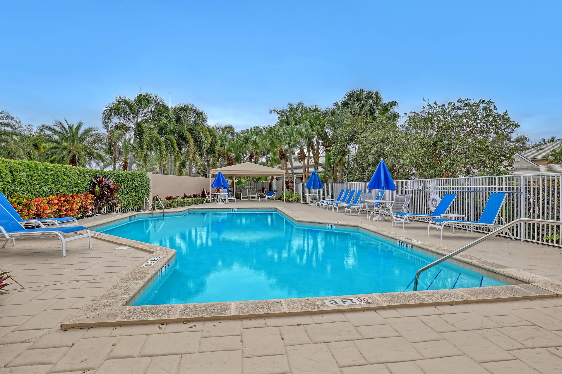 Heated pool is just steps away. Make new friends or relax and enjoy the warm weather and Sunshine.
