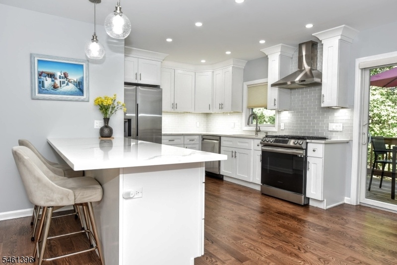 Kitchen with Slider To Deck