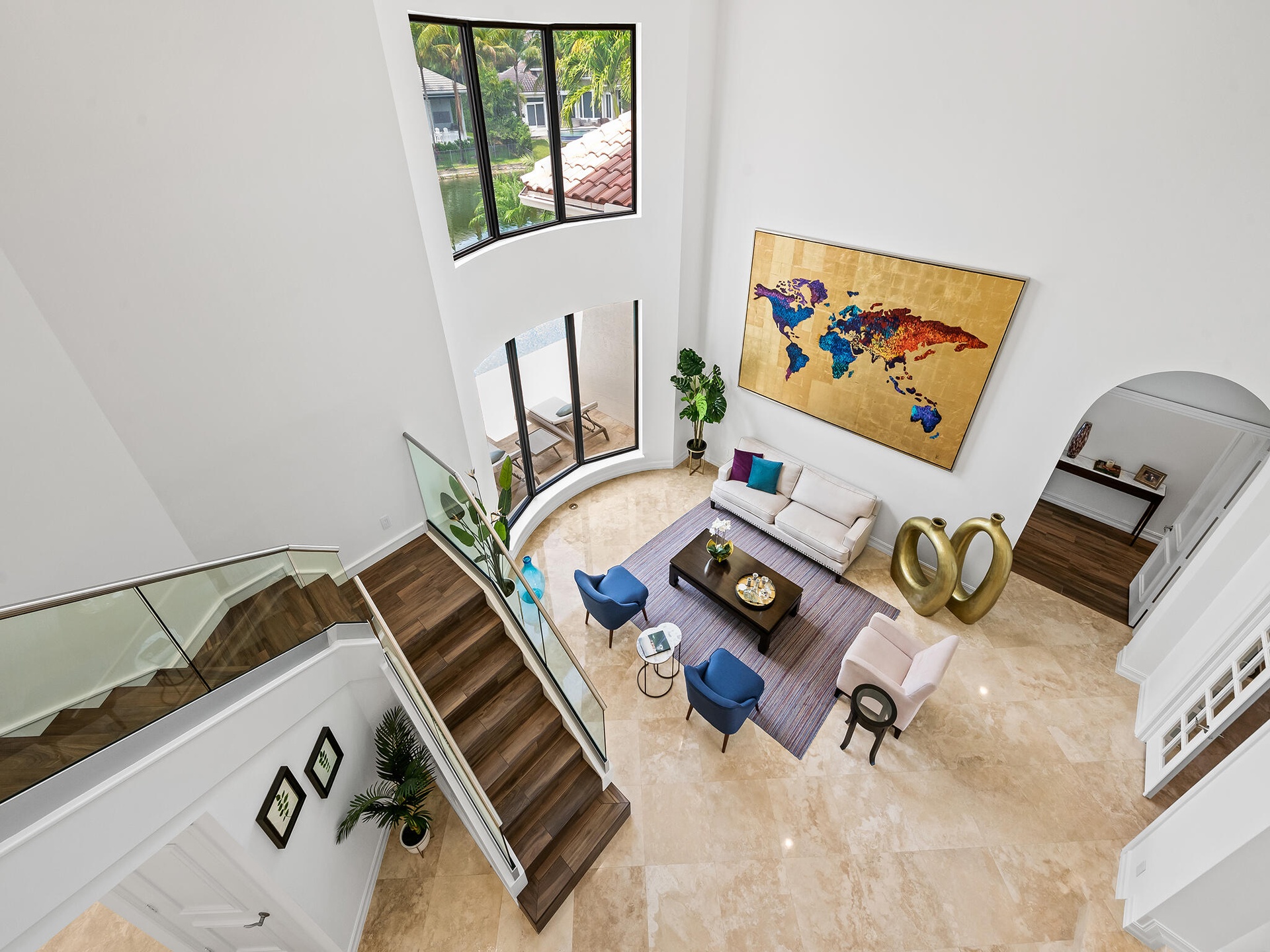 View of Living Room from Second Floor Loft