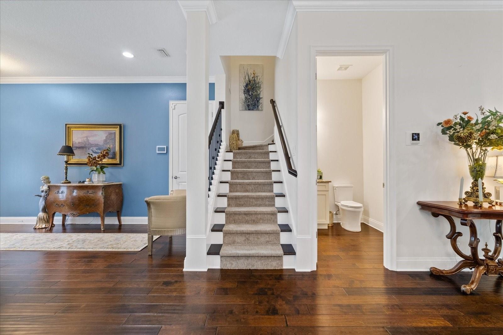 Staircase and Guest Half Bath