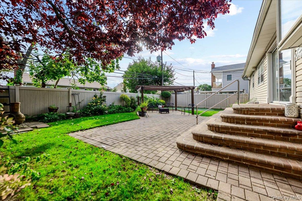 Backyard with paved patio