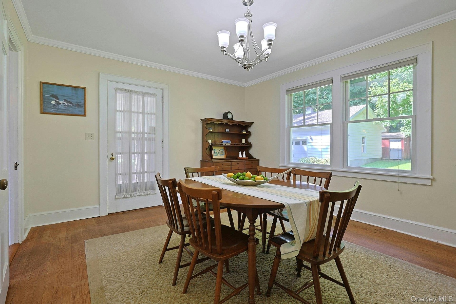 French door to enclosed porch