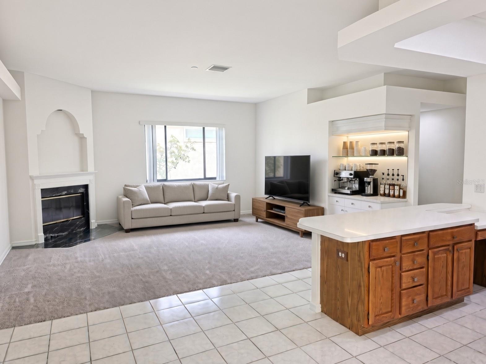 Staged family room
